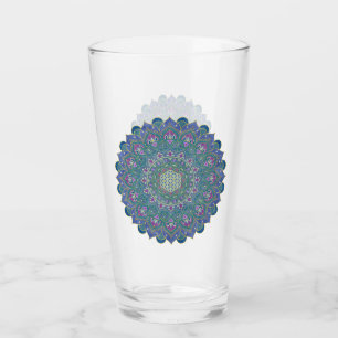 Blume des Lebens - Mandala Indien Stil 1 Glas