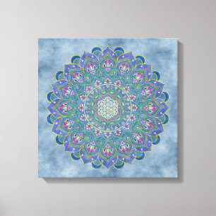Blume des Lebens - Mandala Indien Stil 1 Leinwanddruck
