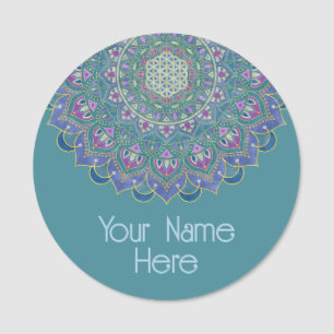 Blume des Lebens - Mandala Indien Stil 1 Namensschild