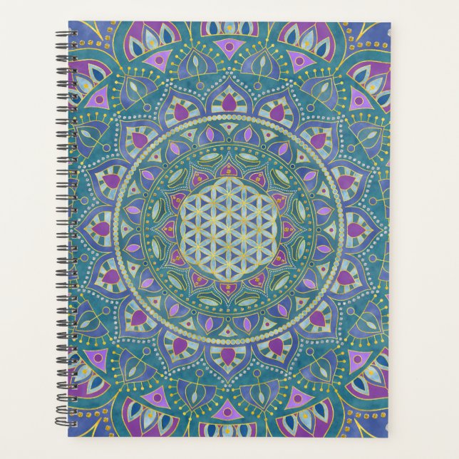 Blume des Lebens - Mandala Indien Stil 1 Planer (Vorderseite)