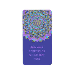 Blume des Lebens - Mandala Indien Stil 2 Adressaufkleber