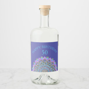Blume des Lebens - Mandala Indien Stil 2 Alkoholflaschenetikett