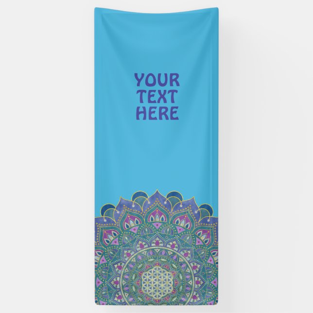 Blume des Lebens - Mandala Indien Stil 2 Banner (Vertikal)