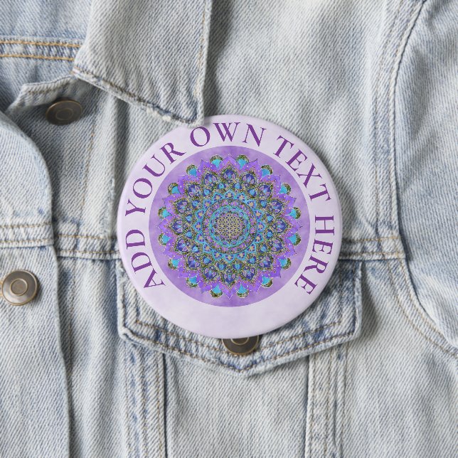 Blume des Lebens - Mandala Indien Stil 2 Button (Beispiel)