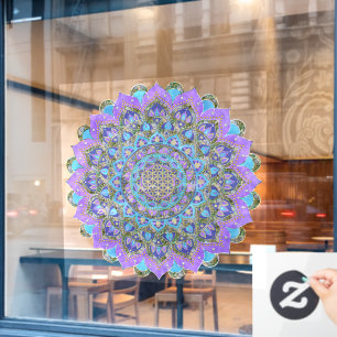 Blume des Lebens - Mandala Indien Stil 2 Fensteraufkleber