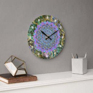 Blume des Lebens - Mandala Indien Stil 2 Große Wanduhr