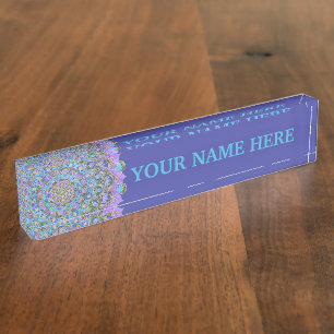 Blume des Lebens - Mandala Indien Stil 2 Namensplakette