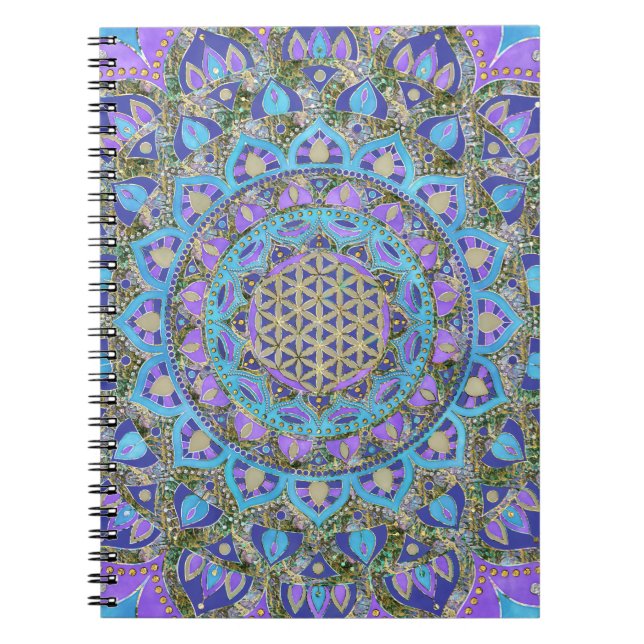 Blume des Lebens - Mandala Indien Stil 2 Notizblock (Vorderseite)