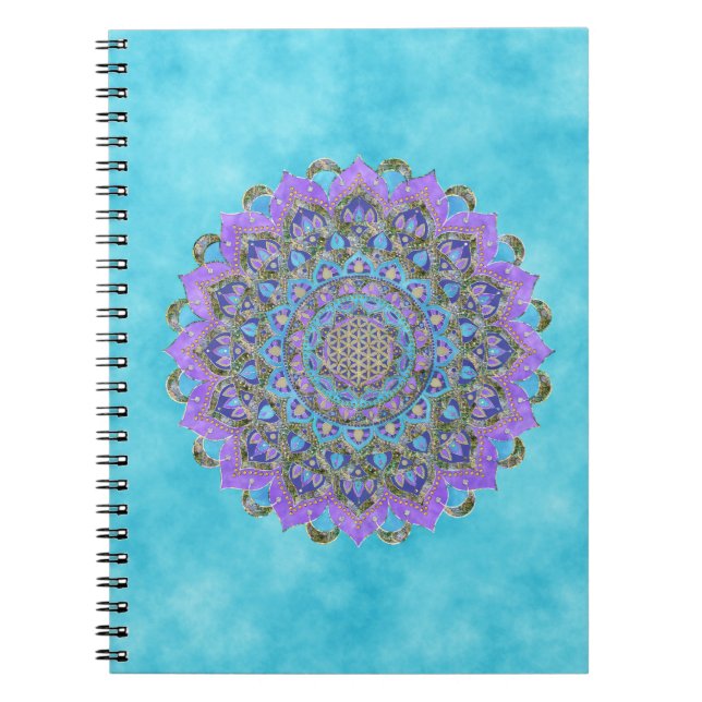 Blume des Lebens - Mandala Indien Stil 2 Notizblock (Vorderseite)
