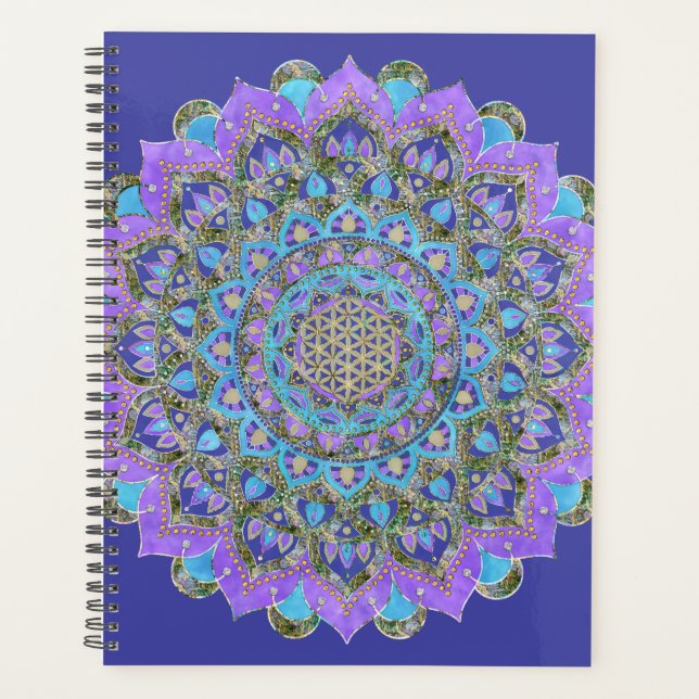 Blume des Lebens - Mandala Indien Stil 2 Planer (Vorderseite)