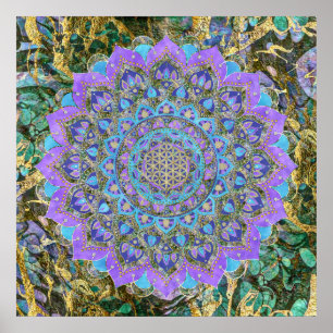 Blume des Lebens - Mandala Indien Stil 2 Poster