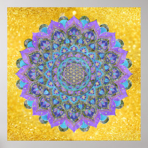 Blume des Lebens - Mandala Indien Stil 2 Poster