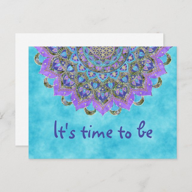 Blume des Lebens - Mandala Indien Stil 2 Postkarte (Vorne/Hinten)