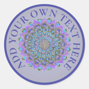 Blume des Lebens - Mandala Indien Stil 2 Runder Aufkleber