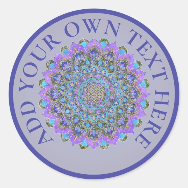 Blume des Lebens - Mandala Indien Stil 2 Runder Aufkleber (Vorderseite)