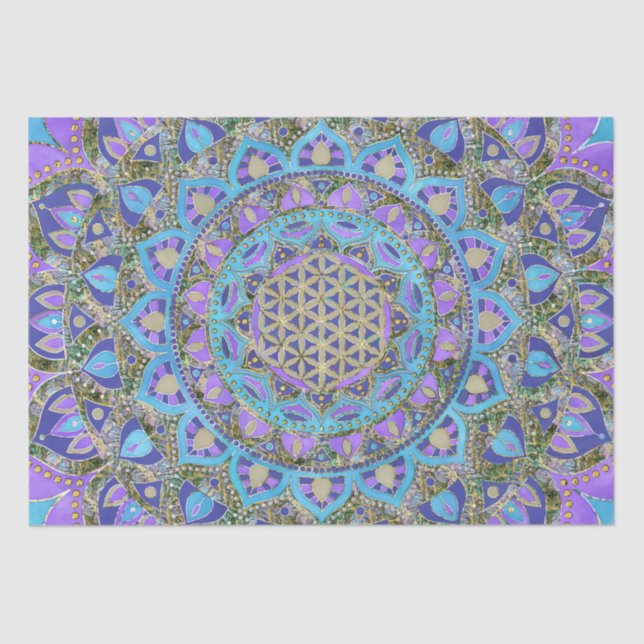 Blume des Lebens - Mandala Indien Stil 2 Seidenpapier (Vorderseite)