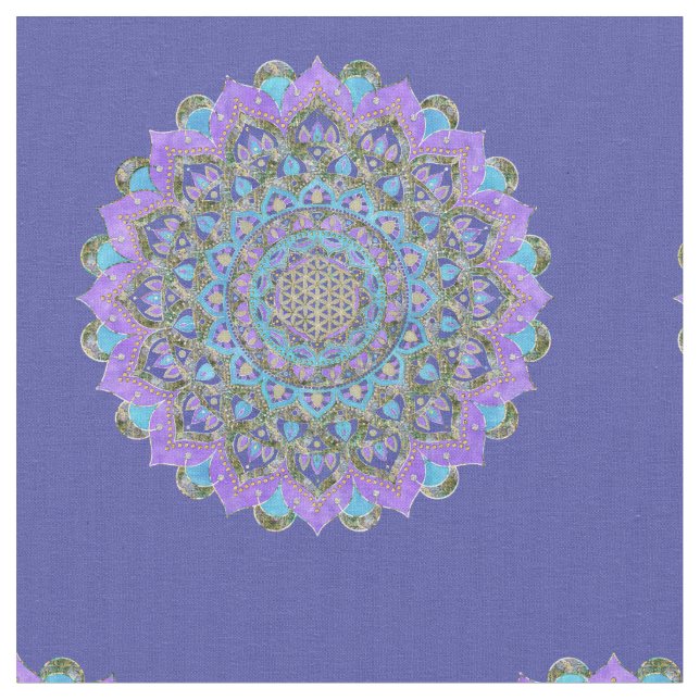 Blume des Lebens - Mandala Indien Stil 2 Stoff (Nahaufnahme)