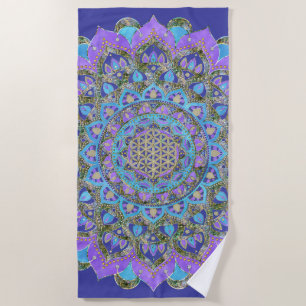 Blume des Lebens - Mandala Indien Stil 2 Strandtuch