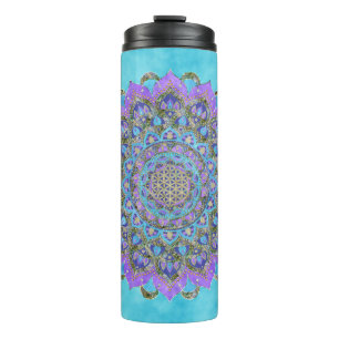 Blume des Lebens - Mandala Indien Stil 2 Thermosbecher