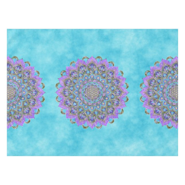 Blume des Lebens - Mandala Indien Stil 2 Tischdecke (Vorderseite (Horizontal))