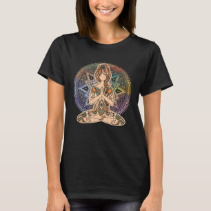 Blume des Lebens Mandala mit Yoga Tattoo Henna Mäd T-Shirt