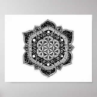 Blume des Lebens Mandala Poster