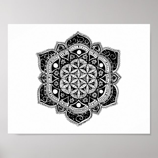 Blume des Lebens Mandala Poster (Vorne)