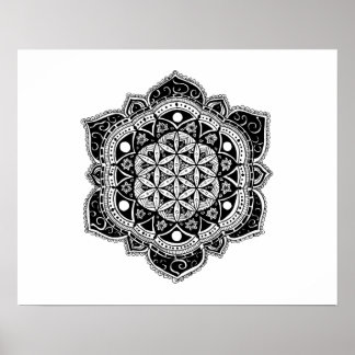 Blume des Lebens Mandala Poster