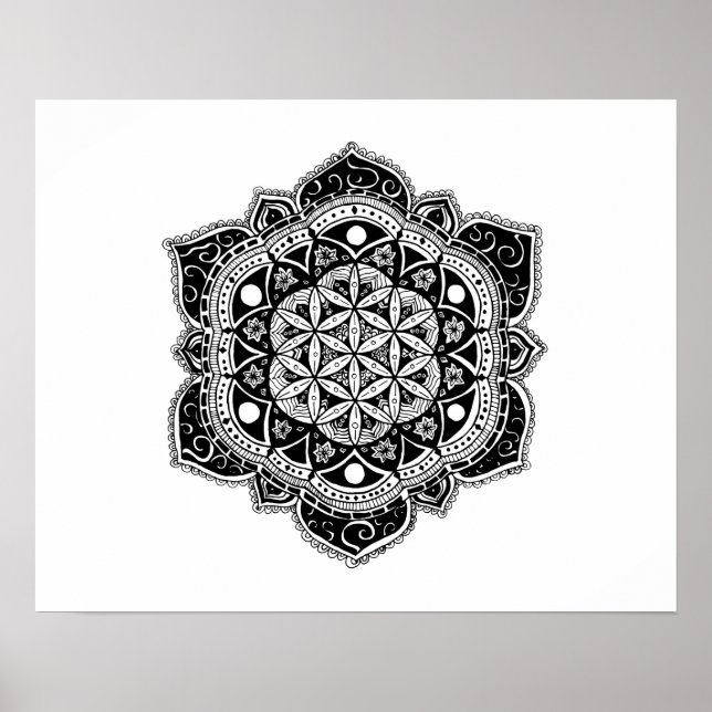Blume des Lebens Mandala Poster (Vorne)
