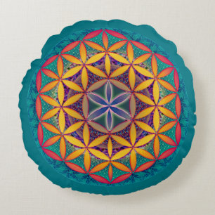 Blume des Lebens Mandala Rundes Kissen