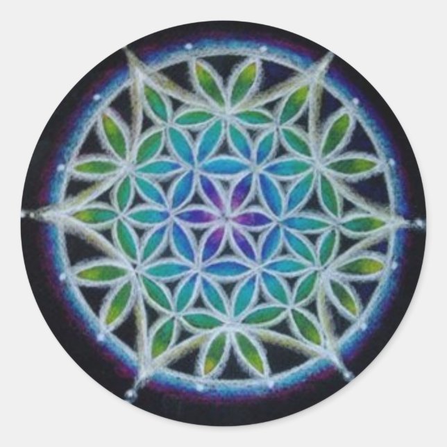 Blume des Lebens Mandala Sticker (Vorderseite)