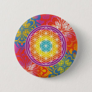 Blume des Lebens mandala Zen Button