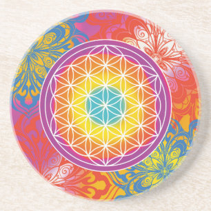 Blume des Lebens mandala Zen Getränkeuntersetzer