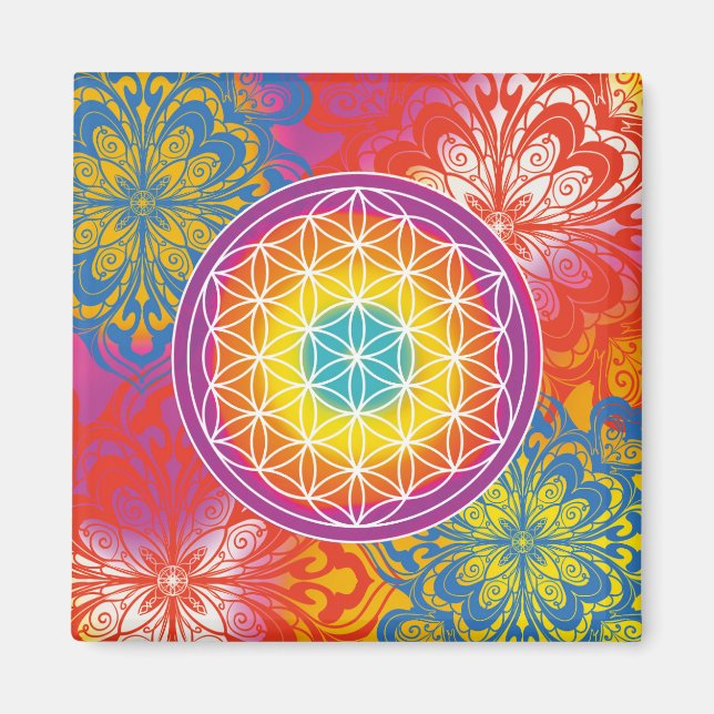 Blume des Lebens mandala Zen Magnet (Vorne)