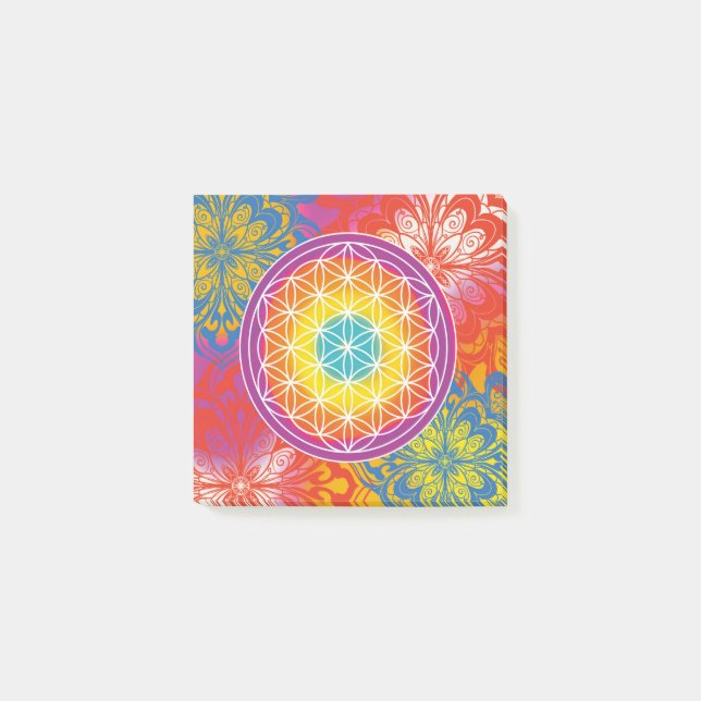 Blume des Lebens mandala Zen Post-it Klebezettel (Vorderseite)