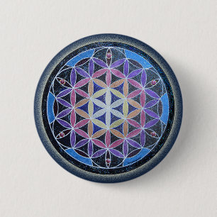 Blume des Lebens Mandela Button