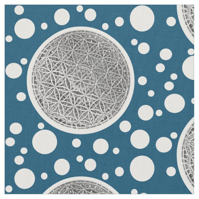 BLUME DES LEBENS - Medaille Silver Stoff (Nahaufnahme)