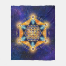 Blume des Lebens Merkaba Stern - Heilige Geometrie Fleecedecke