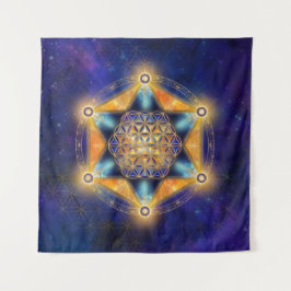 Blume des Lebens Merkaba Stern - Heilige Geometrie Wandteppich