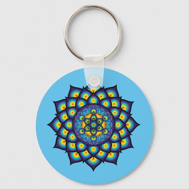 Blume des Lebens mit Metatron Schlüsselanhänger (Vorderseite)