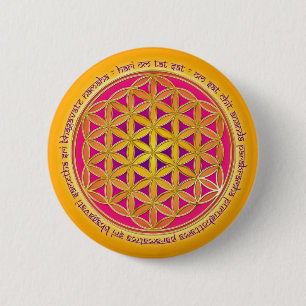 Blume des Lebens mit Moola mantra Button