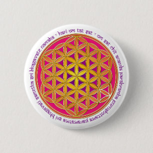 Blume des Lebens / Moola Mantra Button