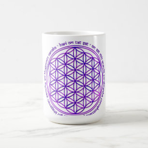 Blume des Lebens - Moola Mantra - violett Tasse