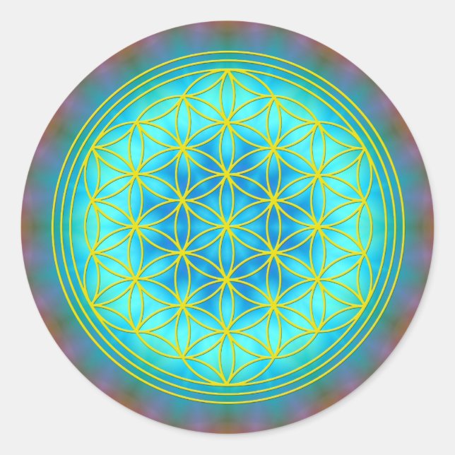 Blume des Lebens Motiv 11 Runder Aufkleber (Vorderseite)