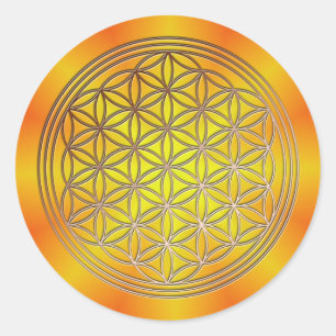 Blume des Lebens Motiv 5 Runder Aufkleber