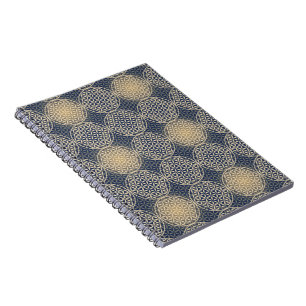 Blume des Lebens - Muster der Briefmarke - blauer  Notizblock