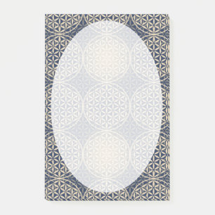 Blume des Lebens - Muster der Briefmarke - blauer Post-it Klebezettel