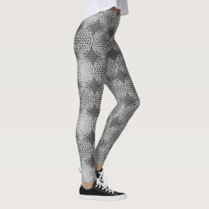 Blume des Lebens - Muster der Briefmarke - grau Leggings