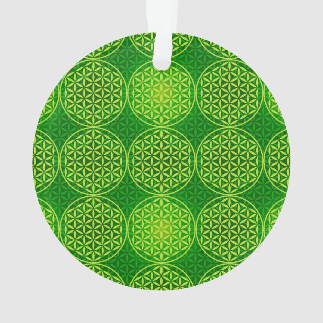 Blume des Lebens - Muster der Briefmarke - grün Ornament (Rückseite)