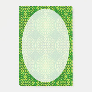 Blume des Lebens - Muster der Briefmarke - grün Post-it Klebezettel